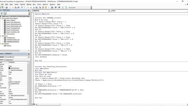 FULL TUTORIAL PEMBUATAN APLIKASI SEDERHANA PERSEDIAAN BARANG GUDANG - VBA EXCEL смотреть онлайн