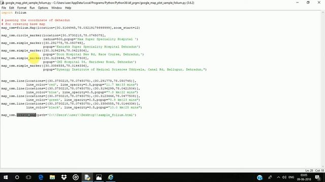Plotting a interactive google map using folium pacakge in python смотреть онлайн