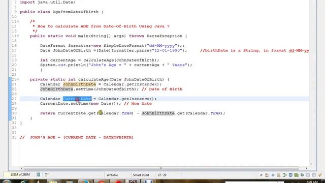 HOW TO CALCULATE AGE FROM DATE OF BIRTH USING JAVA смотреть онлайн