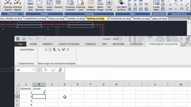 GstarCAD 2015 Tutorial - AutoXlsTable And CAD Table To Excel
