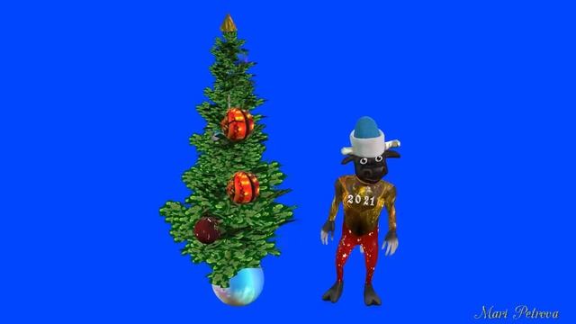 Новогодний бычок под елкой(video ball effect in iClone) смотреть онлайн