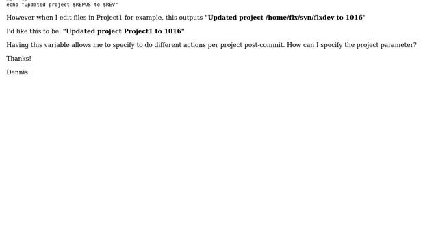 Subversion multi checkout post-commit hook? смотреть онлайн