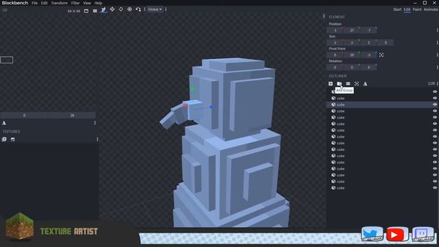 LEARN BLOCKBENCH #4 - How to make a cool Minecraft Model with more details смотреть онлайн