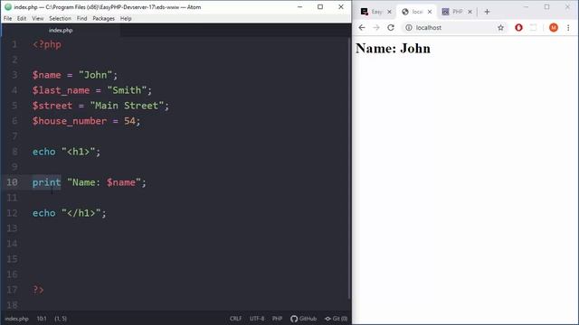 PHP Tutorial - 5 - Echo, Print and Html смотреть онлайн