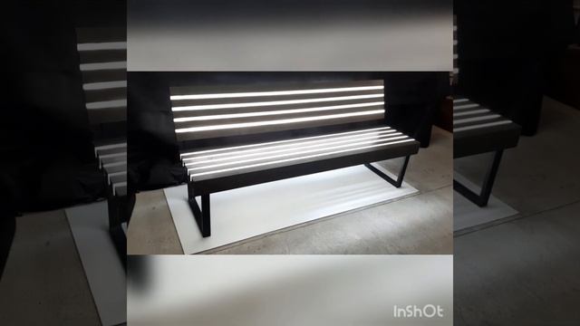 Скамейка с подсветкой,скамейка лофт,лавка лофт,скамейка из профильной трубы. смотреть онлайн