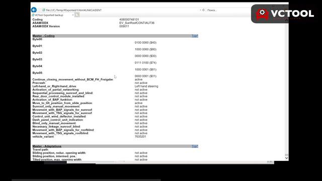 Export backups from VCTool format to ODIS-E .html format смотреть онлайн