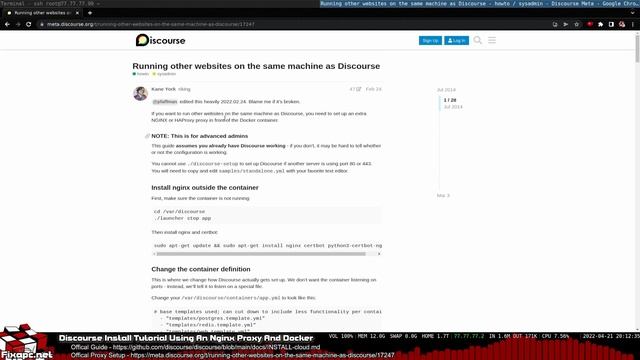 How To Deploy Discourse Using Nginx As A Proxy And Install A Certificate смотреть онлайн