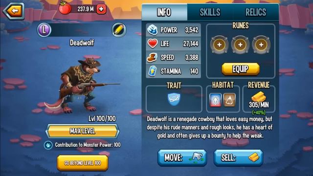 Monster Legends | Extracting Level 100 Deadwolf Legendary and Ranking Him Up Gameplay! смотреть онлайн