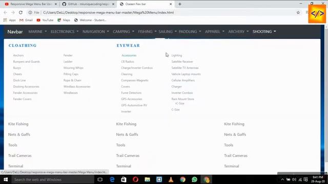 How to Create Responsive Mega Menu Bar using HTML And CSS || Maga Nav Bar || Kumar Coding House смотреть онлайн