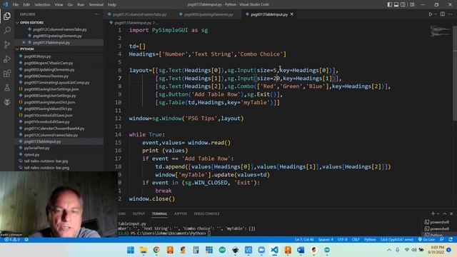 PySimpleGUI Tips - Filling Tables from Inputs смотреть онлайн