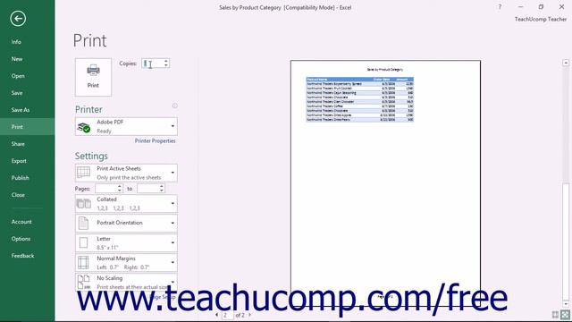 Excel 2016 Tutorial Previewing and Print Worksheets Microsoft Training Lesson смотреть онлайн