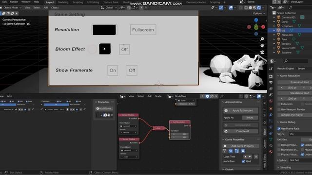 [UPBGE 3.0](Node logic editor) Game setting смотреть онлайн