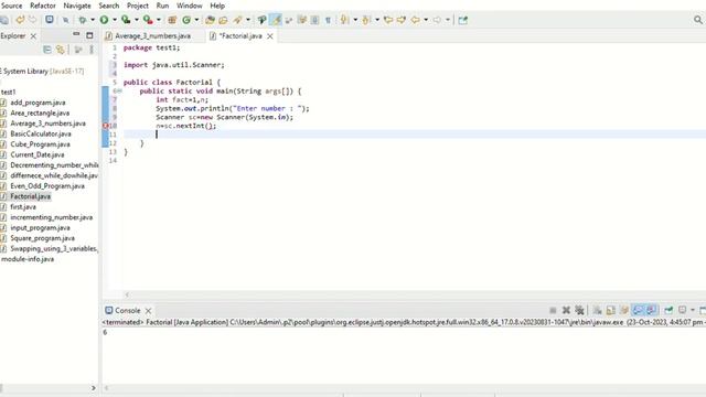 How to find Factorial of a number using java Eclipse смотреть онлайн