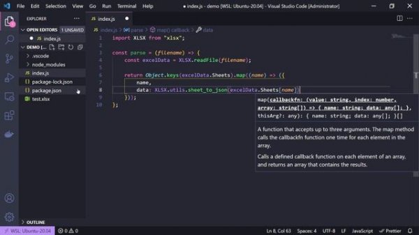 How to parse an Excel file in Node.js