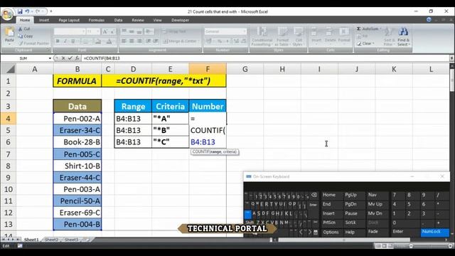 Count Cells that Ends With a Specified Text : Advance Excel #COUNTIF Formula #TECHNICAL_PORTAL смотреть онлайн