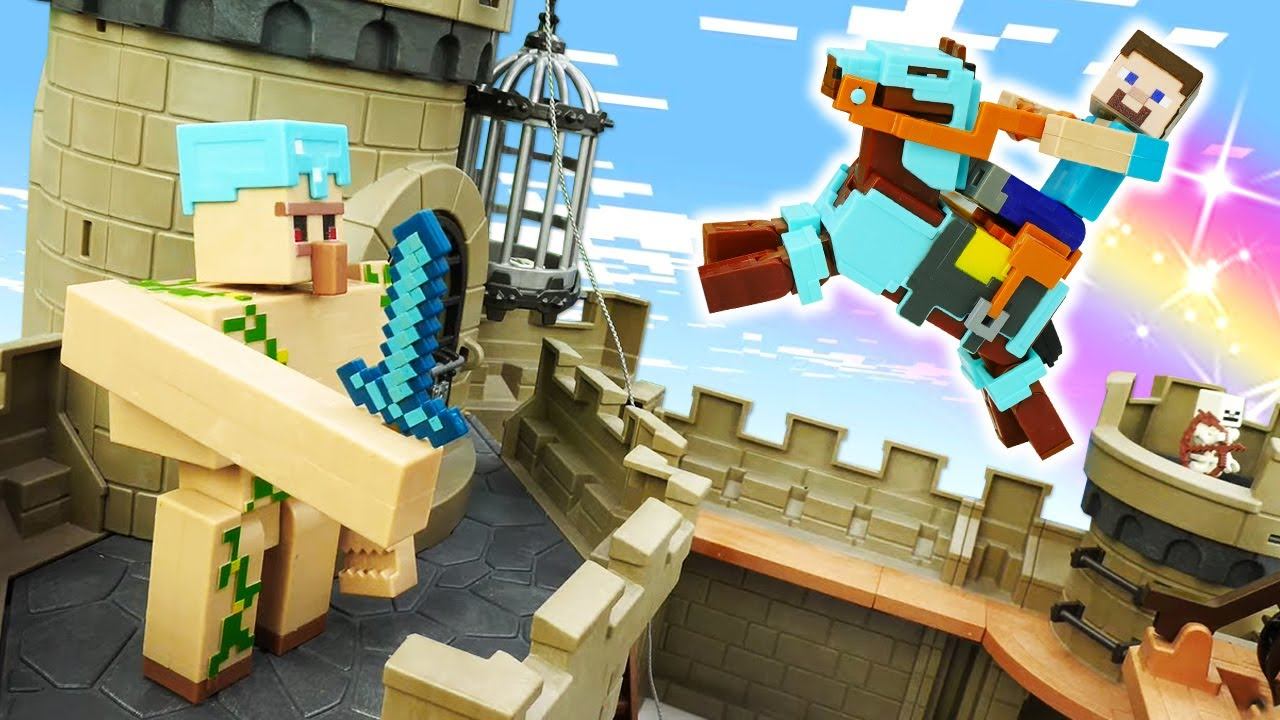 Видео обзор Майнкрафт - Стив Minecraft Lego ищет Алмазные Доспехи! - Новые игры битвы для мальчиков смотреть онлайн