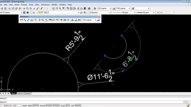 AutoCAD Part 11, Dimension Linear & Continue, Aligned, Radious, Dia, смотреть онлайн
