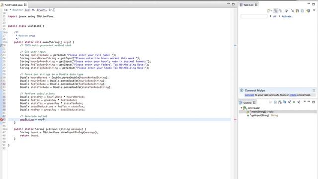 SD1420 Unit 2 Lab 2 Create a Payroll Program in JAVA смотреть онлайн