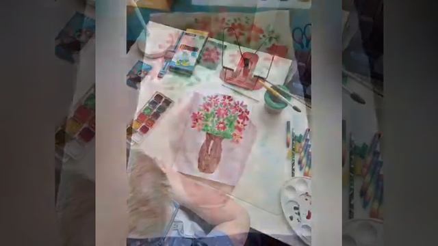 Рисование букета цветов акварелью ЛАД рук Дегтярева Л А смотреть онлайн