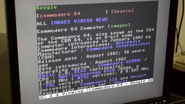 Browsing GOOGLE on a Commodore 64 ! смотреть онлайн