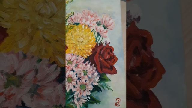 картина маслом "Цветы". #картина #картинавинтерьер #картинаназаказ #рисование #живописьмаслом смотреть онлайн