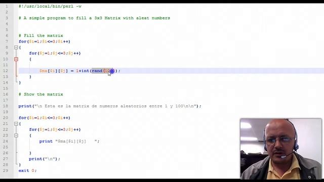 Como llenar una matrix de 3x3 de numeros aleatorios en PERL смотреть онлайн