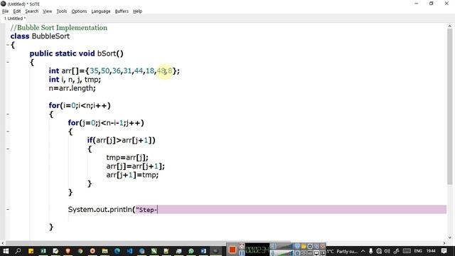 Java Bubble Sort Practical Implementation смотреть онлайн