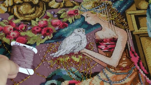 Афина-богиня мудрости от Mirabilia. Половина вышивки. Божественная вышивка :) смотреть онлайн