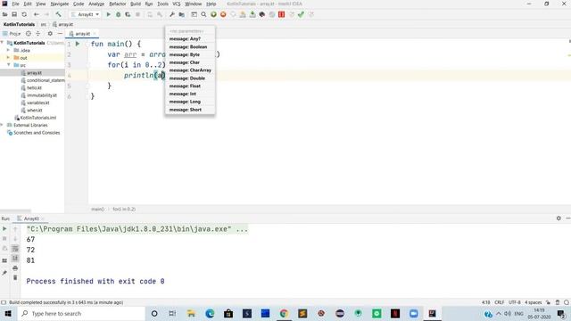Arrays and loops in KOTLIN I KOTLIN tutorials for beginners I FOR and WHILE loop in KOTLIN смотреть онлайн
