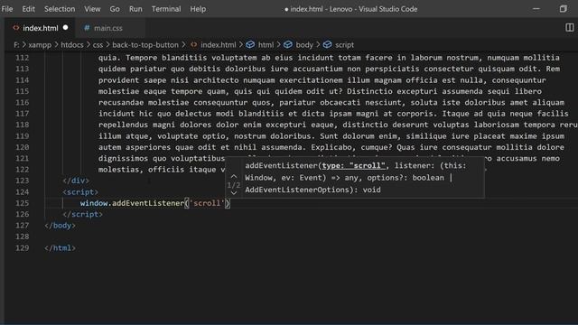 Back To Top Button on Page Scroll using HTML, css & JavaScript смотреть онлайн