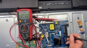 Ремонт телевизора DEXP F43E8000Q, hard reset, доработка БП