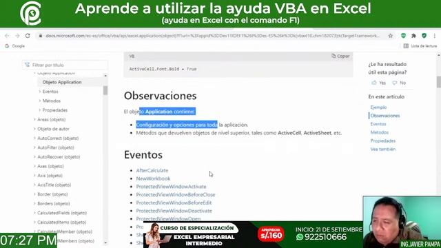 ¿Qué comandos utilizar para la ayuda VBA en Excel? смотреть онлайн