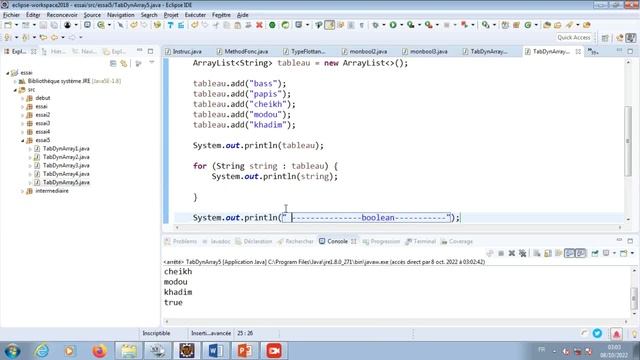 CI2SE Bases Java 080 Tableaux Tableaux Dynamiques ArrayList Contains IndexOf смотреть онлайн