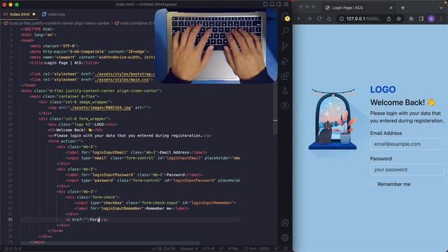 Responsive Cozy Login Form using Bootstrap, HTML & CSS - ASMR Coding, No Talking смотреть онлайн
