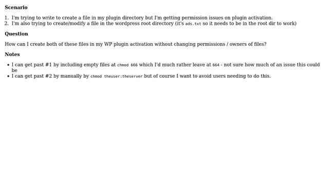 Wordpress: WP Plugin permissions - create new files смотреть онлайн