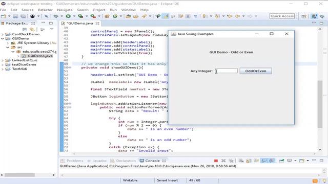 GUI Swing Java demo смотреть онлайн