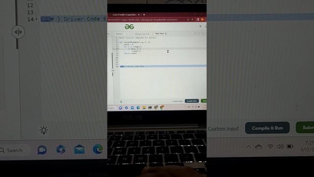 Count of Smaller elements in array #coding #python #problem #array#solution #G&G смотреть онлайн