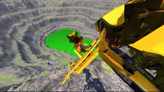 Beamng drive - Leap Of Death Car Jumps & Falls Into Green Slime Pool #5 смотреть онлайн
