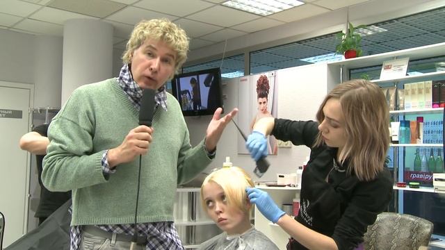 Стильная стрижка и смена цвета в теплый блонд. смотреть онлайн