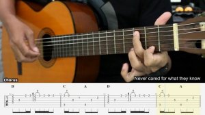 Nothing Else Matters - Metallica - Fingerstyle Guitar Tutorial + TAB & Lyrics