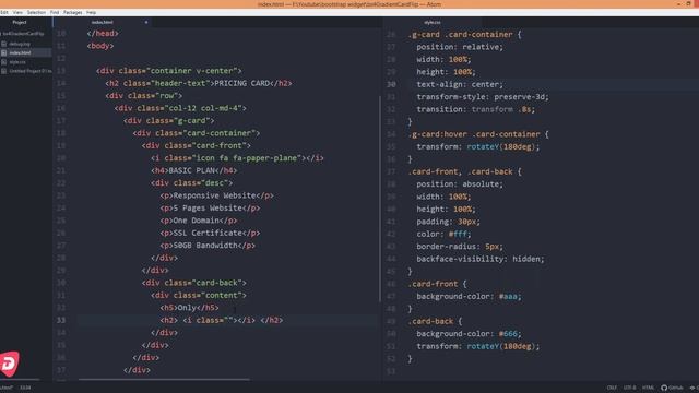 Gradient based Animated bootstrap pricing card - Flip card on hover смотреть онлайн