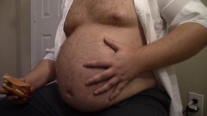 Fat Gut Inhales Chik-Fil-A