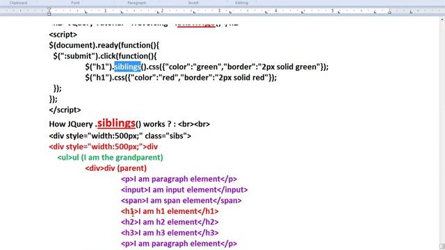 SIBLINGS METHOD IN JQUERY DEMO TAMIL смотреть онлайн
