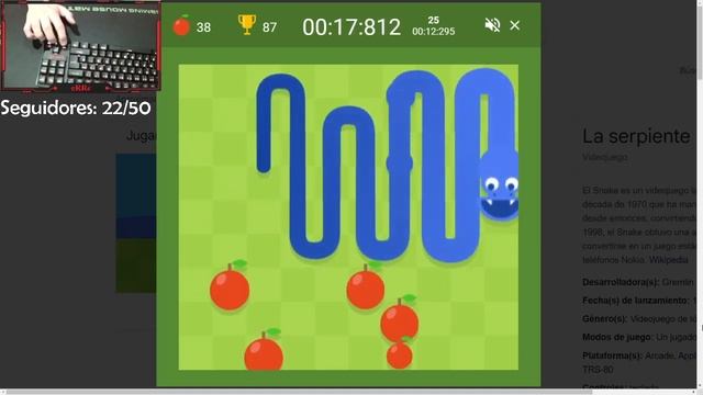 Google Snake Game - 31:452 - Classic Mode (Fast) - 5 Apples - Small Map смотреть онлайн