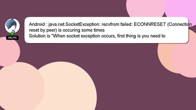 Android : java.net.SocketException: recvfrom failed: ECONNRESET (Connection reset by peer) is occur смотреть онлайн