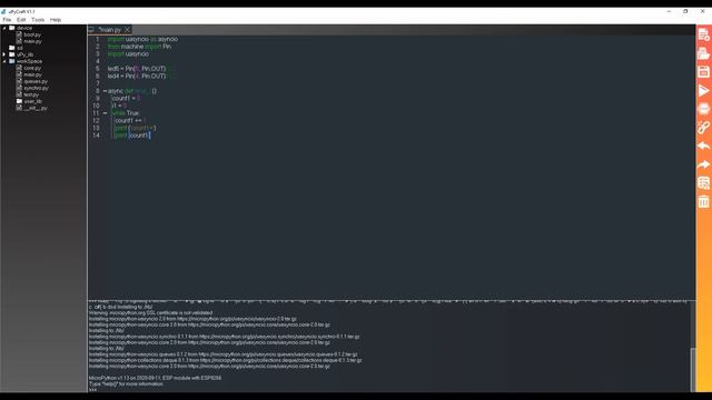 Урок№1. Первые шаги в асинхронном программировании на языке MicroPython на микроконтроллере ESP8266