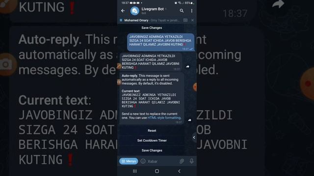 TELEGRAMDAN SAVOLLAR YOKI MUROJAT BOT YASASH 5 MIMUTDA смотреть онлайн