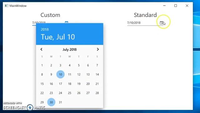 Custom DatePicker using MaterialDesign Theme смотреть онлайн