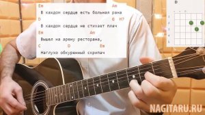 Как играть песню СКРИПАЧ на простых аккордах. Разбор на гитаре