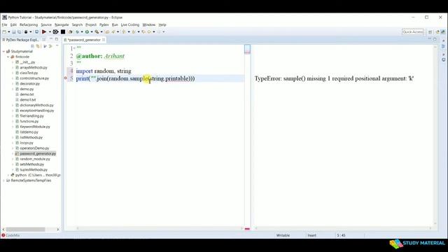 37. Password Generator in 1 Line using Python || Python Tutorial | By Arihant Jain | Study Material смотреть онлайн